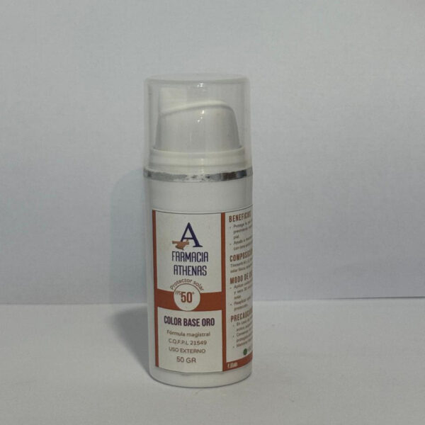 Protector solar FPS 50 color base oro